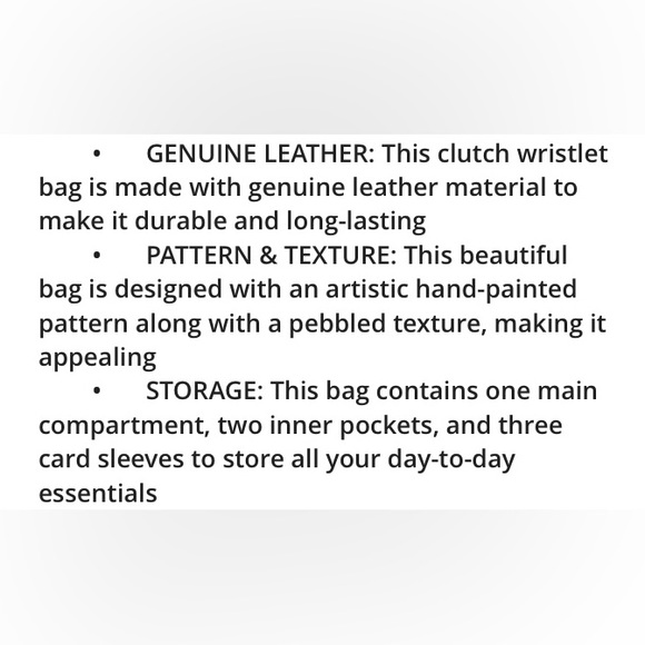 Mustard Handpainted Genuine Pebbled Leather Wristlet Clutch - Picture 11 of 14